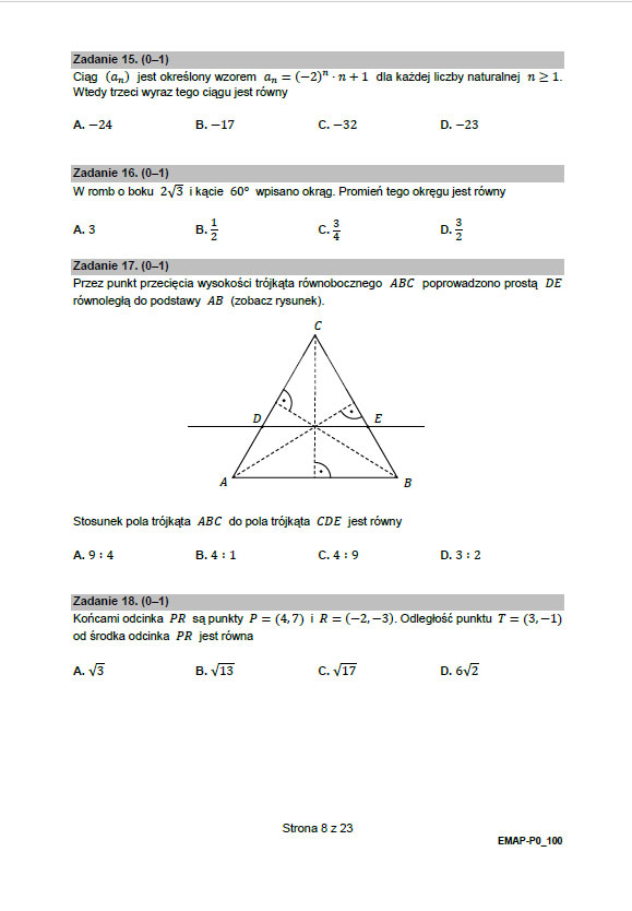 matematyka matura próbna arkusz 2021